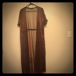 Maroon metallic duster(cover up)